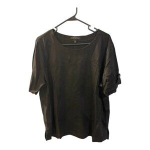 Banana Republic Black Vegan Suede Shirt